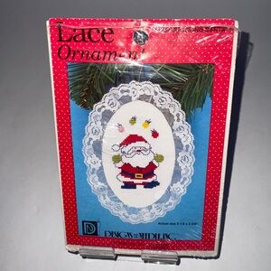 INCOMPLETE Designs for the Needle #1234 Juggling Santa Lace Holiday Ornament